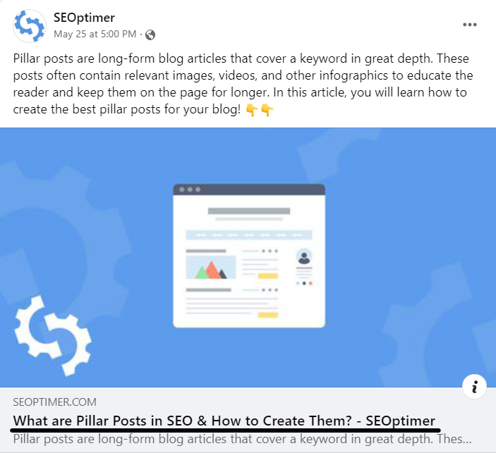 title tag in social media post